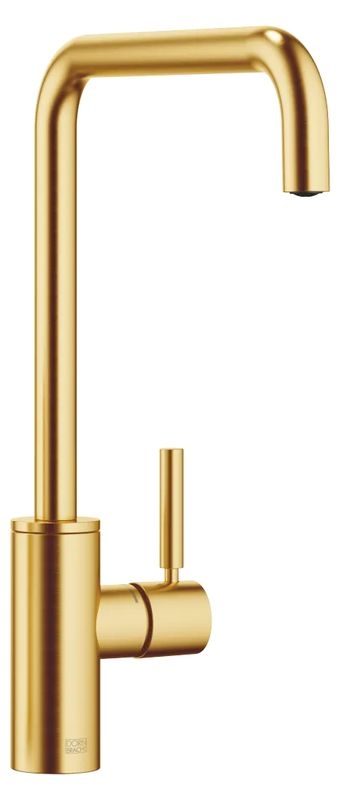 Dornbracht META SQUARE single lever mixer for sink/professional shower, high pressure, brushed brass, 33826861-28