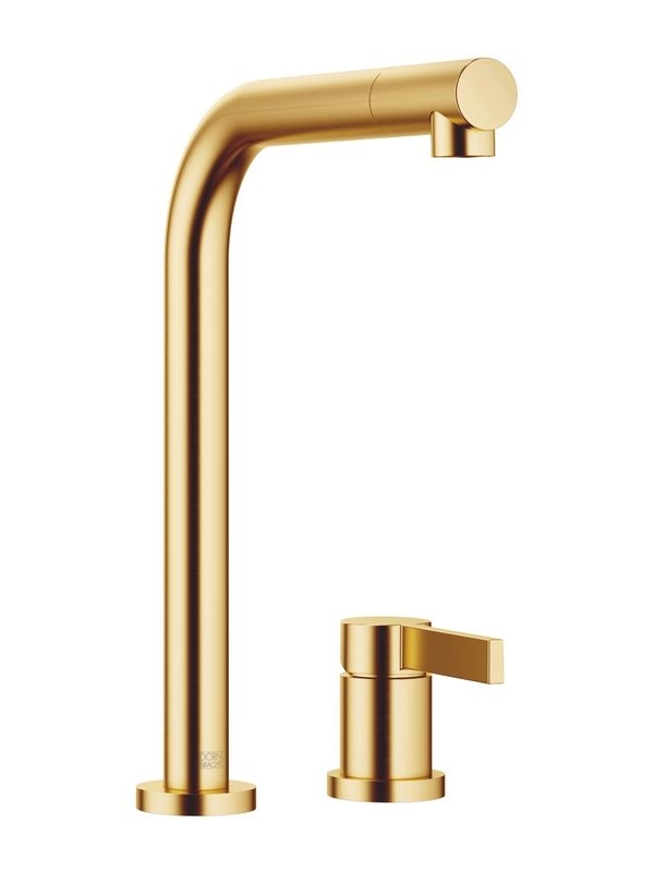 Dornbracht Elio single lever mixer, two-hole mixer, high pressure, brushed brass, 32800790-28