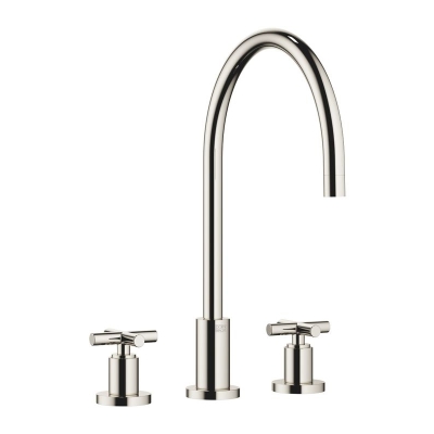 Dornbracht Tara three-hole battery, high pressure, platinum, 20815892-08