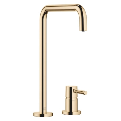Dornbracht META SQUARE single lever mixer, two-hole mixer with individual rosettes, high pressure, brass, 32815861-09