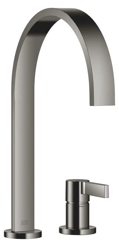 Dornbracht MEM single lever mixer, two-hole mixer with individual rosettes, high pressure, dark chrome, 32815682-19