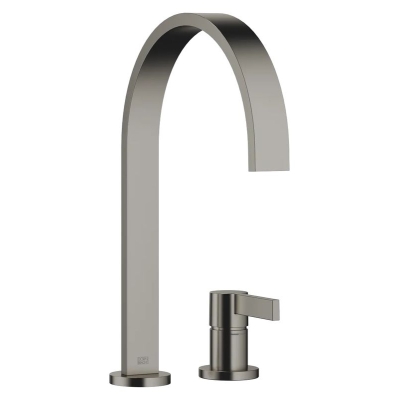 Dornbracht MEM single lever mixer, two-hole mixer with individual rosettes, high pressure, dark platinum brushed, 32815682-99