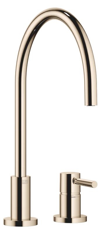 Dornbracht TARA single lever mixer, two-hole mixer with individual rosettes, high pressure, champagne, 32815888-47