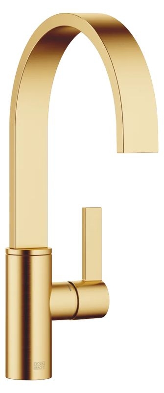 Dornbracht MEM single lever mixer, high pressure, brushed brass (23kt gold), 33800682-28