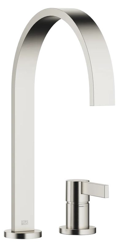 Dornbracht MEM single lever mixer, two-hole mixer with individual rosettes, high pressure, brushed platinum, 32815682-06