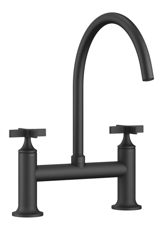 Dornbracht VAIA two-hole bridge mixer for sink/professional shower - matt black, 19825809-33