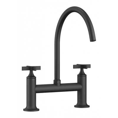 Dornbracht VAIA two-hole bridge mixer for sink/professional shower - matt black, 19825809-33