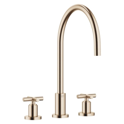 Dornbracht Tara three-hole battery, high pressure, brushed champagne (22kt gold), 20815892-46