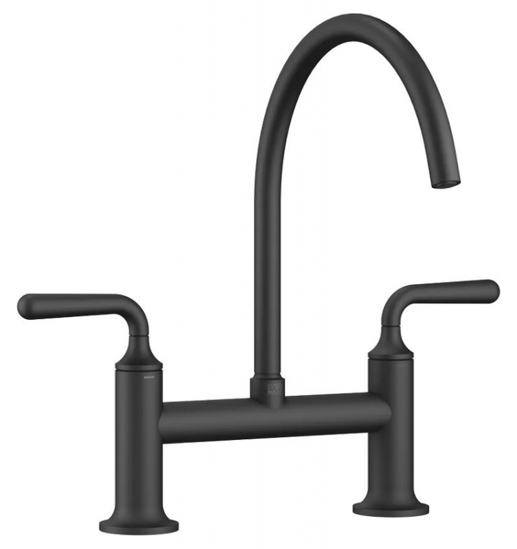 Dornbracht VAIA two-hole bridge mixer for sink/professional shower - matt black, 19815809-33