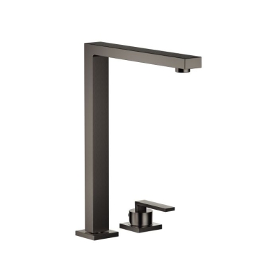 Dornbracht Lot single lever mixer, two-hole mixer with individual rosettes, high pressure, dark platinum brushed, 32800680-99