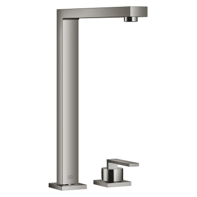 Dornbracht Lot single lever mixer, two-hole mixer with individual rosettes, high pressure, dark chrome, 32800680-19