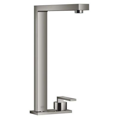 Dornbracht Lot single lever mixer, two-hole mixer with cover plate, high pressure, dark chrome, 32843680-19