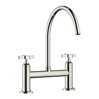 Dornbracht VAIA two-hole bridge mixer for rinse/professional shower - platinum, 19825809-08