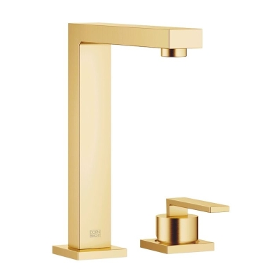 Dornbracht Lot single lever mixer bar tap, two-hole mixer with individual rosettes, high pressure, brushed brass, 32805680-28