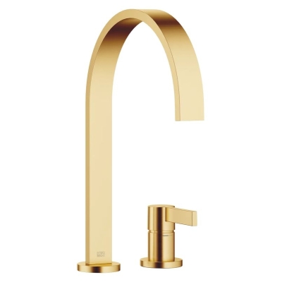 Dornbracht MEM single lever mixer, two-hole mixer with individual rosettes, high pressure, brushed brass, 32815682-28