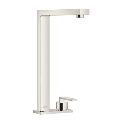 Dornbracht Lot single lever mixer, two-hole mixer with cover plate, high pressure, platinum, 32843680-08