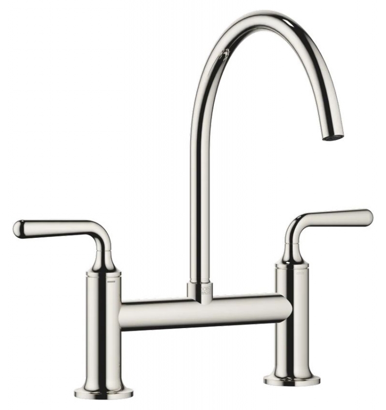 Dornbracht VAIA two-hole bridge mixer for rinse/professional shower - platinum, 19815809-08