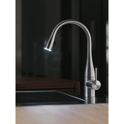 KWC Eve 1, single lever mixer stainless steel, high pressure, 5022168