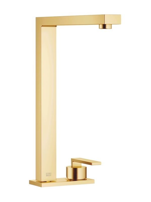 Dornbracht Lot single lever mixer, two-hole mixer with cover plate, high pressure, brushed brass, 32843680-28