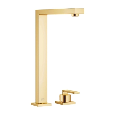 Dornbracht Lot single lever mixer, two-hole mixer with individual rosettes, high pressure, brushed brass, 32800680-28