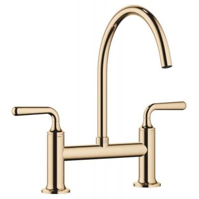 Dornbracht VAIA two-hole bridge mixer for sink/professional shower - brass (23kt gold), 19815809-09