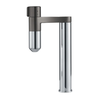 Franke Vital standalone single lever mixer with filter, high pressure fixed spout, chrome gun metal, 120.0621.228