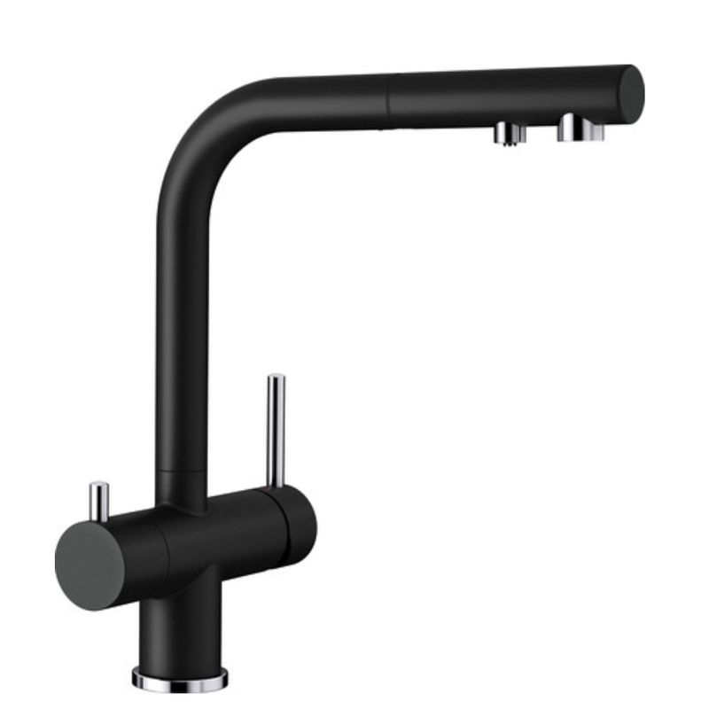 Blanco Fontas-S II, high-pressure pull-out hose shower, Silgranit look, black, 526158