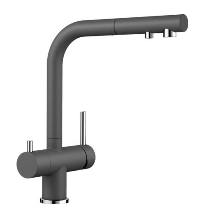 Blanco Fontas-S II, high-pressure pull-out hose shower, Silgranit look, rock gray, 525207