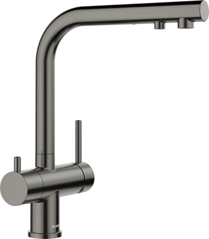 Blanco Fontas II, high pressure fixed spout, PVD satin dark steel, 527736