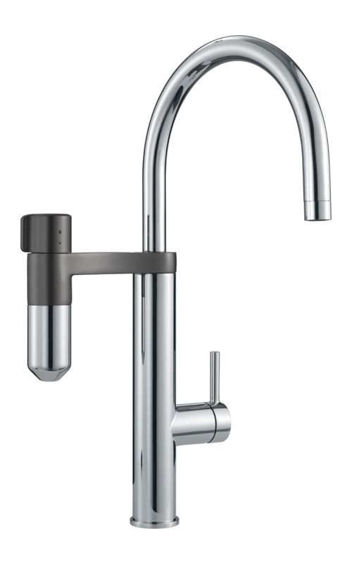 Franke Vital fixed spout single lever mixer with filter, high pressure, chrome gun metal, 120.0621.229