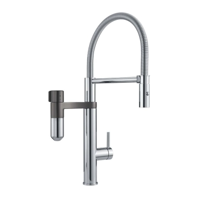 Franke Vital Semi-Pro shower single lever mixer with filter, high pressure hose shower, chrome gun metal, 120.0621.230