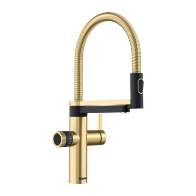 Blanco Evol-S Pro Hot &amp; Фильтр, фиксированный излив высокого давления, сатиновое золото, 527428