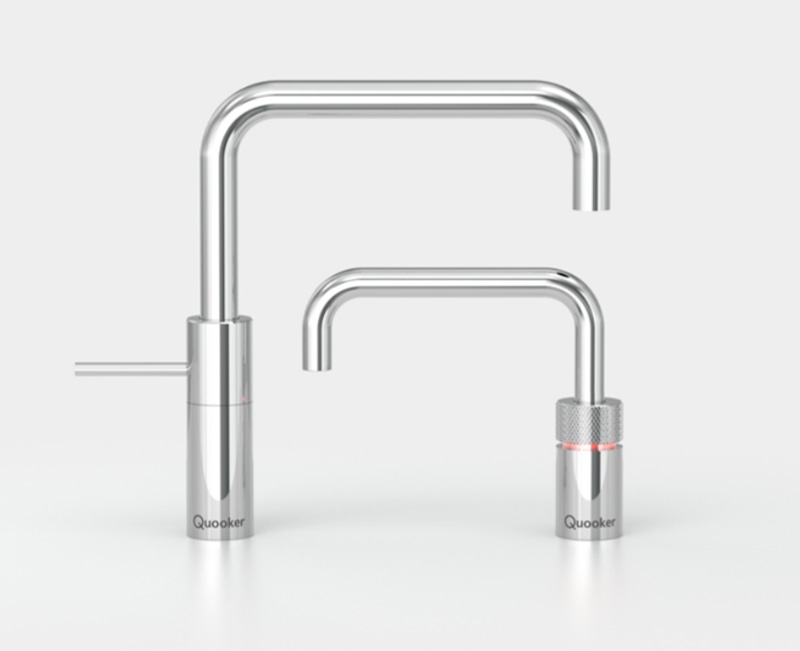 Quooker Nordic Square Twintaps, COMBI и Cube *вкл. ФИЛЬТР*, блестящий хром, ГАРАНТИЯ 7 ЛЕТ, 22NSCHRTTCUBE2