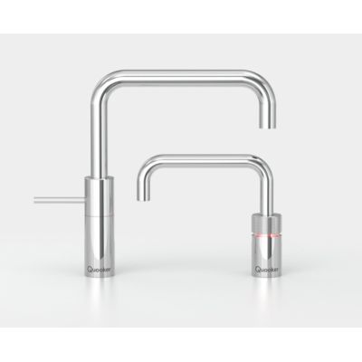 Quooker Nordic Square Twintaps, COMBI and Cube *incl. FILTER*, shiny chrome plated, 7 YEAR WARRANTY, 22N SCREW CUBE