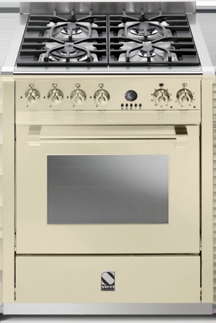 Steel Ascot 70, range cooker, 70 cm, Combisteam, color Crema, A7S-4CR, with 5 year guarantee!