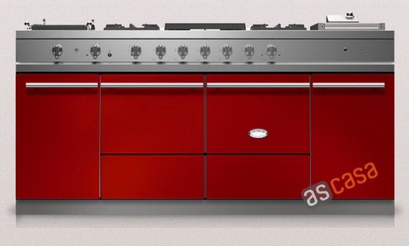 Lacanche Cluny 1800 Modern, cooking station, 180.5 cm, color cherry red, with 5 year guarantee!