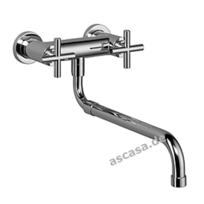 Dornbracht Tara wall bridge fitting with pull-out spout, high pressure, chrome, 31151892-00