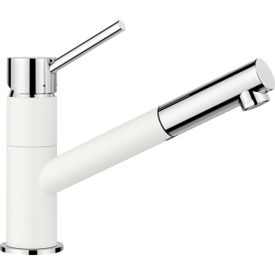 Blanco Kano-S low pressure pull spout, color silgranit white/chrome, 527650