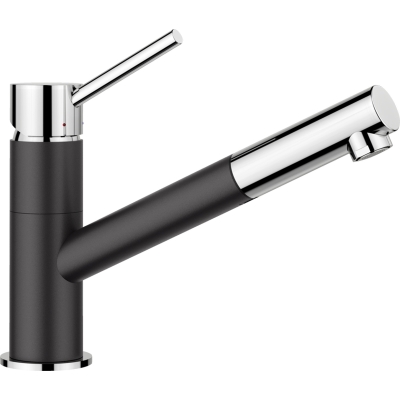 Blanco Kano-S low pressure pull spout, color silgranit black/chrome, 527652