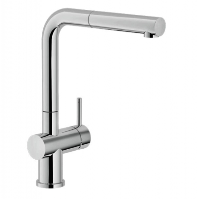 Systemceram LIVE, single lever mixer with pull spout, low pressure, 10378, color stainless steel finish