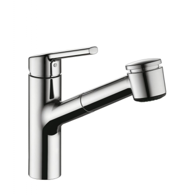 KWC Luna E2, single lever mixer chrome, low pressure hose shower, 5022246