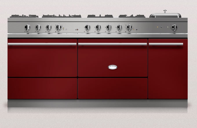 Lacanche Sully 1800-D Modern, cooking station, 180.5 cm, color Rouge Bourgonge, with 5 year guarantee!