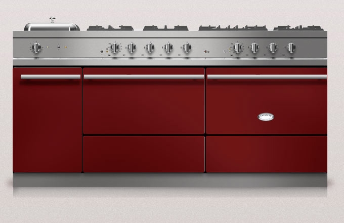 Lacanche Sully 1800-G Modern, cooking station, 180.5 cm, color Rouge Bourgonge, with 5 year guarantee!