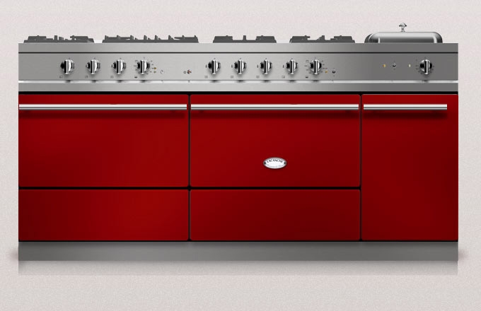 Lacanche Sully 1800-D Modern, cooking station, 180.5 cm, color Rouge Griotte, with 5 year guarantee!