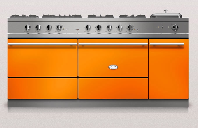 Lacanche Sully 1800-D Modern, cooking station, 180.5 cm, color tangerine, with 5 year guarantee!