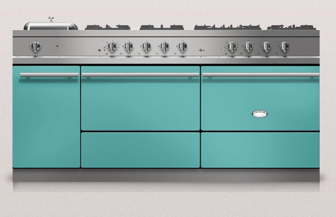 Lacanche Sully 1800-G Modern, cooking station, 180.5 cm, color Bleu Corail, with 5 year guarantee!