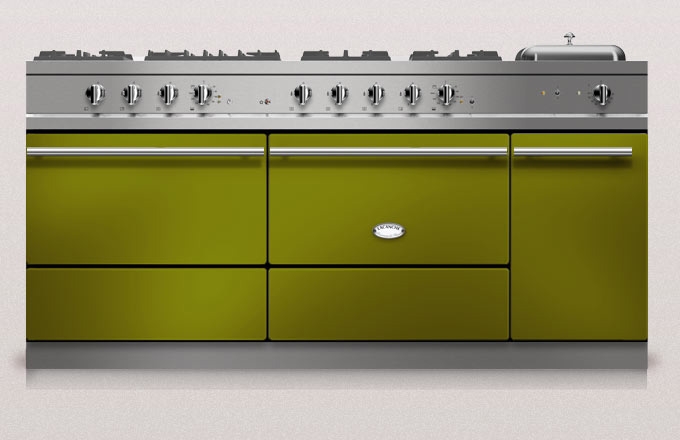 Lacanche Sully 1800-D Modern, cooking station, 180.5 cm, color vert olive, with 5 year guarantee!