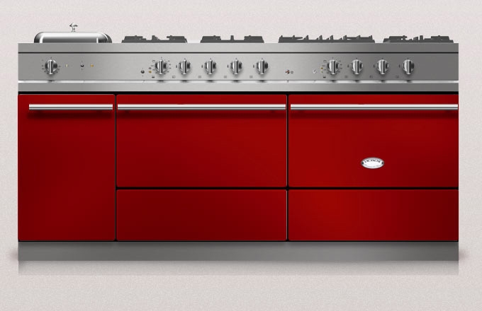 Lacanche Sully 1800-G Modern, cooking station, 180.5 cm, color Rouge Griotte, with 5 year guarantee!