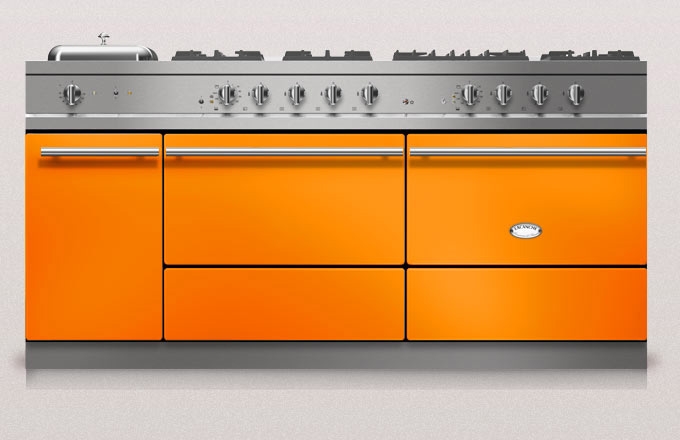 Lacanche Sully 1800-G Modern, cooking station, 180.5 cm, color tangerine, with 5 year guarantee!