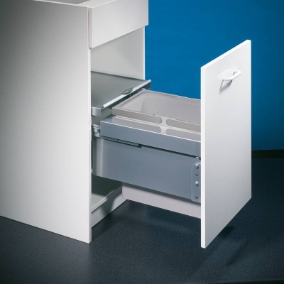 Naber Selectakit Cox Base 360 ​​S/400-1, eest väljatõmmatav jäätmesüsteem, täispikendus, helehall, 8012310